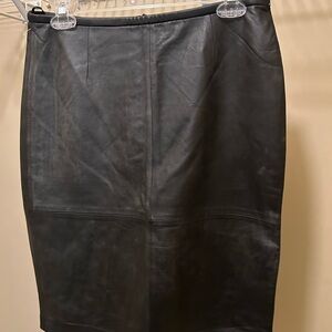 Elegant Black Leather Skirt